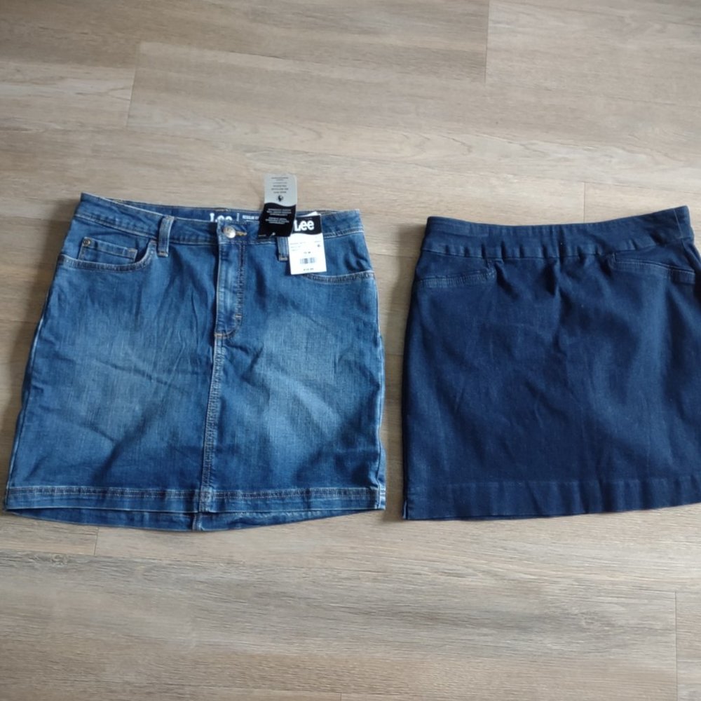 TWO Denim Stretch Jean Skorts (skirt/shorts) Size 10 Womens Lee and Croft/Barrow